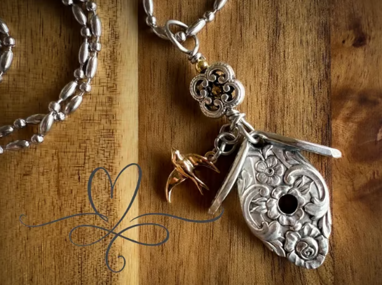 🐦Silverware Birdhouse Necklace · Made From Authentic Silver-Plated, Vintage Silverware✨