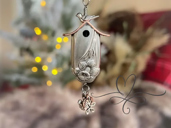 🐦Silverware Birdhouse Necklace · Made From Authentic Silver-Plated, Vintage Silverware✨