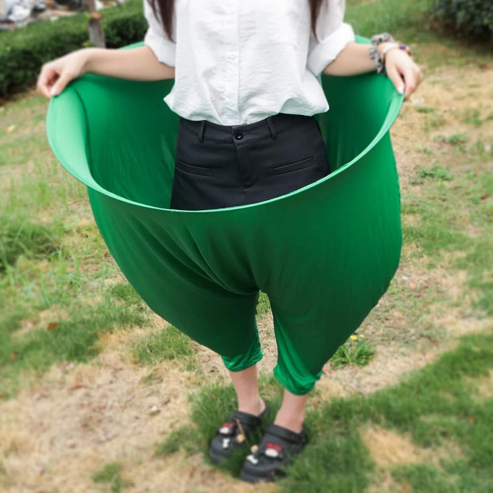 Granny Pants Fun Toss Game Silky stretch pant + colorful balls – fits adults & kids!