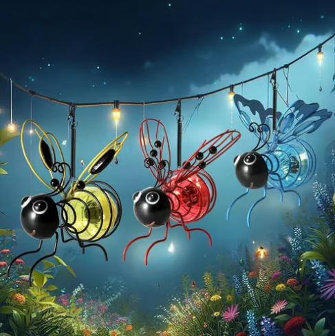 GlowLink™ Solar Bee Light – Outdoor Hanging Garden Lantern
