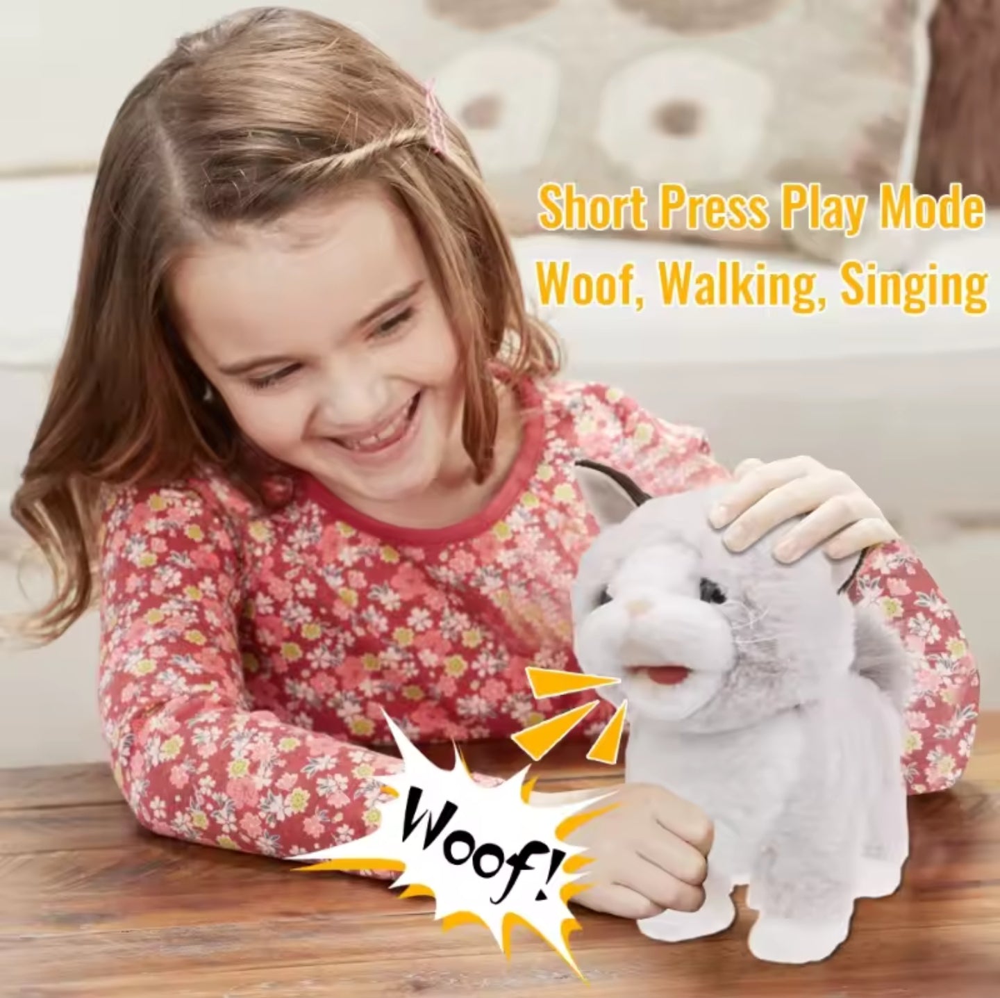 🔥 One Time Offer 🔥 Singing Kitten Toy Barking Plush Craw Learning Toy