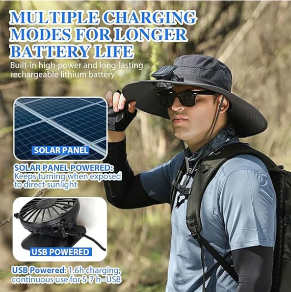 Breezy Solar Fan Hat
