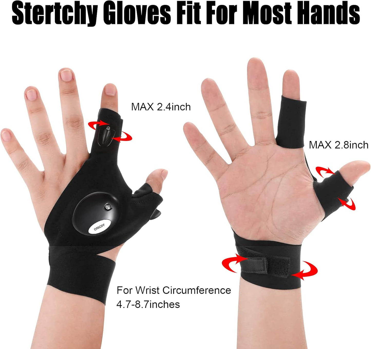 Hands-Free LED Flashlight Gloves