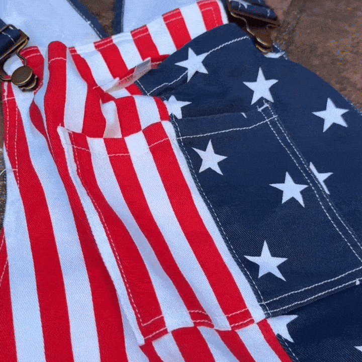 Patriotic Flag Overalls