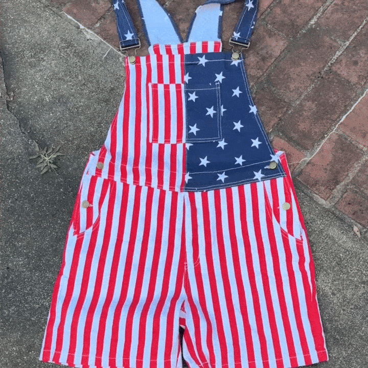 Patriotic Flag Overalls