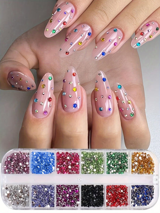 🔥One Time Offer : 1 Box 12 Color Small round Decorative Nail Decoration