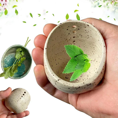 Handmade Ceramic Herb Stripper Bowl