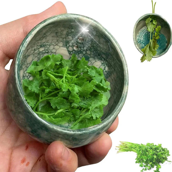 Handmade Ceramic Herb Stripper Bowl