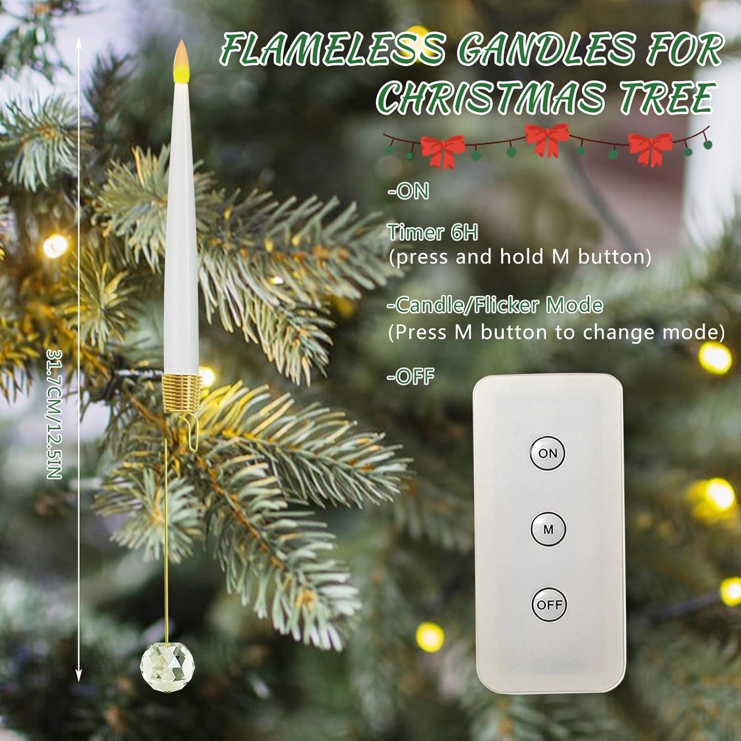 Remote Control Christmas Candle Lights (6 Pcs Led Candles)