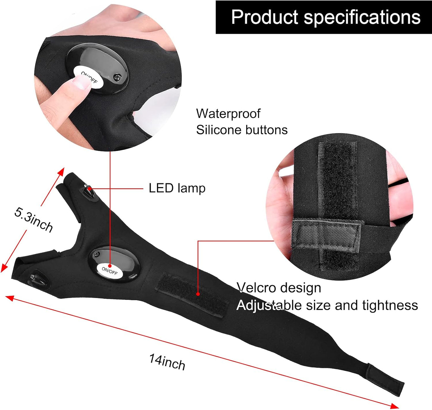 Hands-Free LED Flashlight Gloves